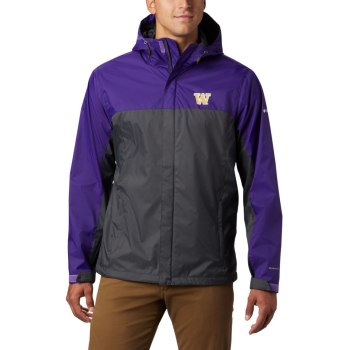 Columbia Collegiate Glennaker Storm - Washington, Chamarras Morados Grises Oscuro Para Hombre | 8527